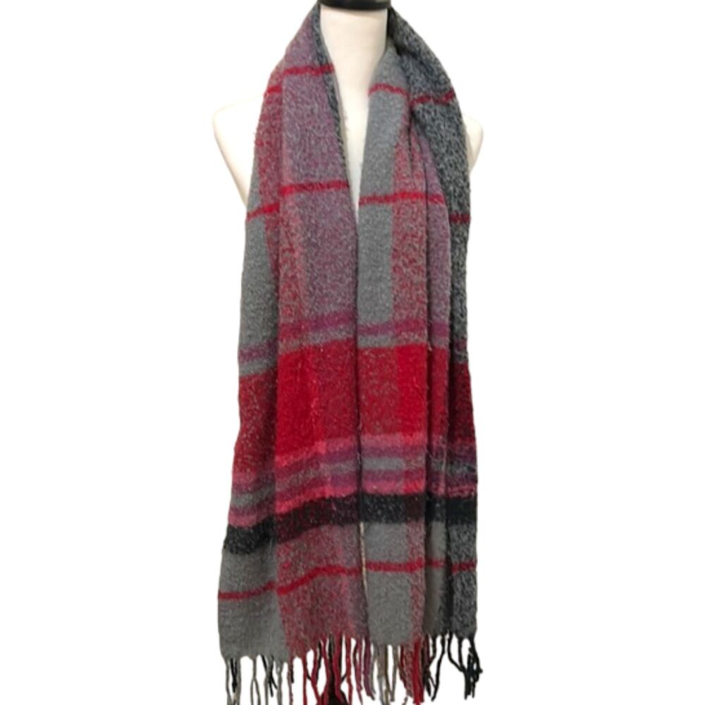 Juicy Couture Neck Scarf Womens One Size Plaid Y2k 90s Rectangle Trendy Pink